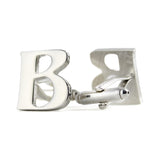 Peluche Silver Coloured Alphabet Cufflink (Letter B)