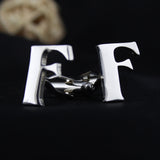 Peluche Silver Coloured Alphabet Cufflink (Letter F)