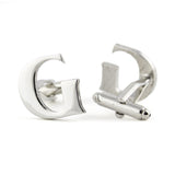 Peluche Silver Coloured Alphabet Cufflink (Letter G)