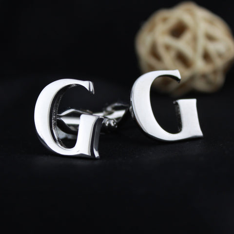 Peluche Silver Coloured Alphabet Cufflink (Letter G)