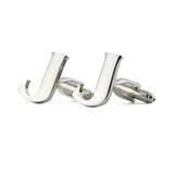 Peluche Silver Coloured Alphabet Cufflink (Letter J)