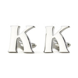 Peluche Silver Coloured Alphabet Cufflink (Letter K)