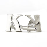 Peluche Silver Coloured Alphabet Cufflink (Letter K)