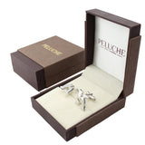 Peluche Silver Coloured Alphabet Cufflink (Letter K)