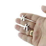 Peluche Silver Coloured Alphabet Cufflink (Letter K)