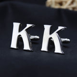 Peluche Silver Coloured Alphabet Cufflink (Letter K)
