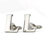 Peluche Silver Coloured Alphabet Cufflink (Letter L)