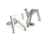 Peluche Silver Coloured Alphabet Cufflink (Letter N)