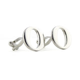 Peluche Silver Coloured Alphabet Cufflink (Letter O)