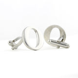 Peluche Silver Coloured Alphabet Cufflink (Letter O)