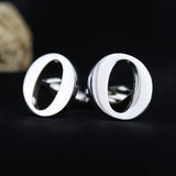 Peluche Silver Coloured Alphabet Cufflink (Letter O)