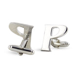 Peluche Silver Coloured Alphabet Cufflink (Letter P)