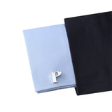 Peluche Silver Coloured Alphabet Cufflink (Letter P)
