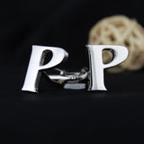 Peluche Silver Coloured Alphabet Cufflink (Letter P)