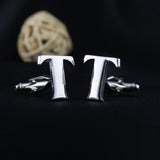 Peluche Silver Coloured Alphabet Cufflink (Letter T)
