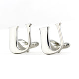 Peluche Silver Coloured Alphabet Cufflink (Letter U)