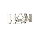 Peluche Silver Coloured Alphabet Cufflink (Letter W)