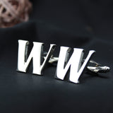 Peluche Silver Coloured Alphabet Cufflink (Letter W)