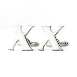 Peluche Silver Coloured Alphabet Cufflink (Letter X)