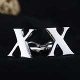 Peluche Silver Coloured Alphabet Cufflink (Letter X)