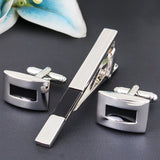 Peluche Classic Black Cufflinks and Tie Pin Set Brass