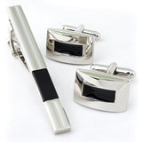 Classic Black Cufflinks and Tie Pin Set - Peluche.in