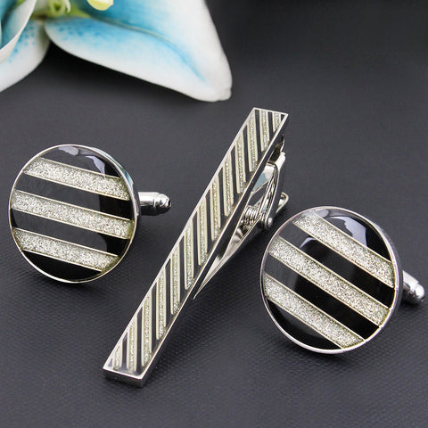 Peluche The Ostentatious - Cufflinks and Tie Pin Set Brass, Culture Stone, Crystal