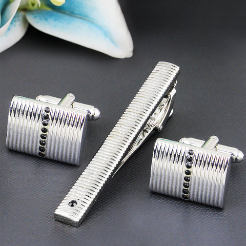 Peluche Mr.Dapper Crystal Cufflinks and Tie Pin Set