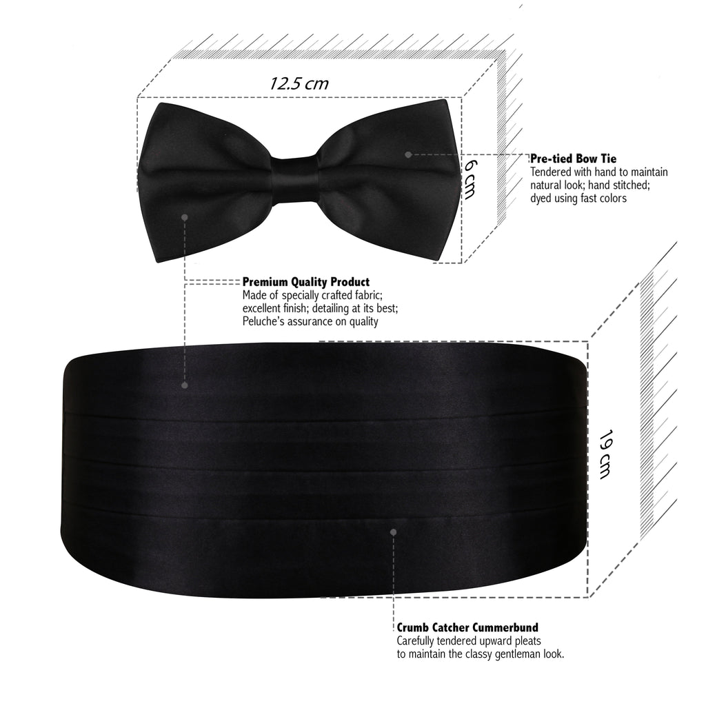 Buy Debonair Black Cummerbund And Bow Tie Set Online Buy Cummerbund