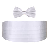 Peluche Royal White Cummerbund & Bow Tie Set
