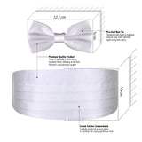 Peluche Royal White Cummerbund & Bow Tie Set