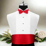 Peluche Sultry Red Cummerbund and Bow Tie Set Satin