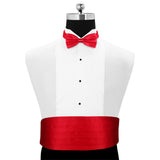 Peluche Sultry Red Cummerbund and Bow Tie Set Satin