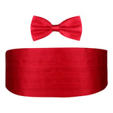 Peluche Sultry Red Cummerbund and Bow Tie Set Satin