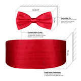 Peluche Sultry Red Cummerbund and Bow Tie Set Satin