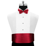 Peluche Maroon Affair - Cummerbund and Bow Tie Set Satin