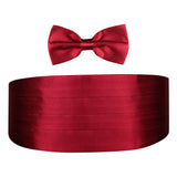 Peluche Maroon Affair - Cummerbund and Bow Tie Set Satin