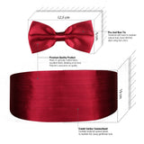 Peluche Maroon Affair - Cummerbund and Bow Tie Set Satin