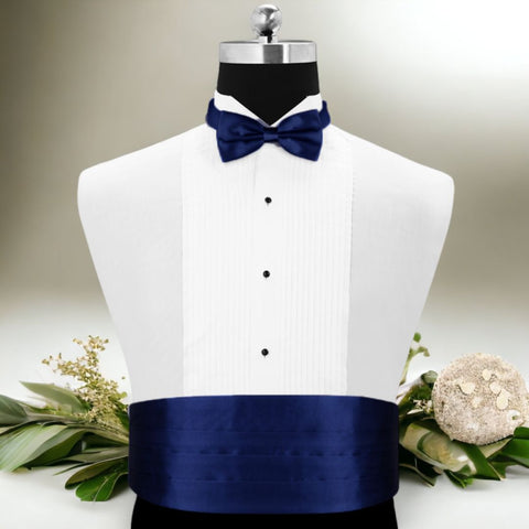 Peluche Cerulean Aviary Blue Cummerbund & Bow Tie Set