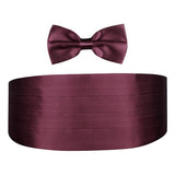 Peluche Azured Wine Colour Cummerbund & Bow Tie Set