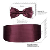 Peluche Azured Wine Colour Cummerbund & Bow Tie Set