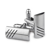 Kavove The Kitty-Cornered Silver Coloured Cufflinks