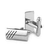 Kavove The Kitty-Cornered Silver Coloured Cufflinks