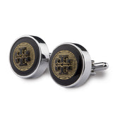 Kavove The Modish Break Black Coloured Cufflinks For Men