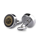 Kavove The Modish Break Black Coloured Cufflinks For Men
