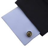 Kavove The Modish Break Black Coloured Cufflinks For Men