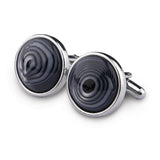 Kavove The Twirky Trail Black Coloured Cufflinks For Men