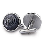 Kavove The Twirky Trail Black Coloured Cufflinks For Men