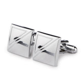 Kavove The Majestic Square Silver Coloured Cufflinks For Men