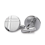 Kavove The Crossroad Silver Coloured Cufflinks For Men
